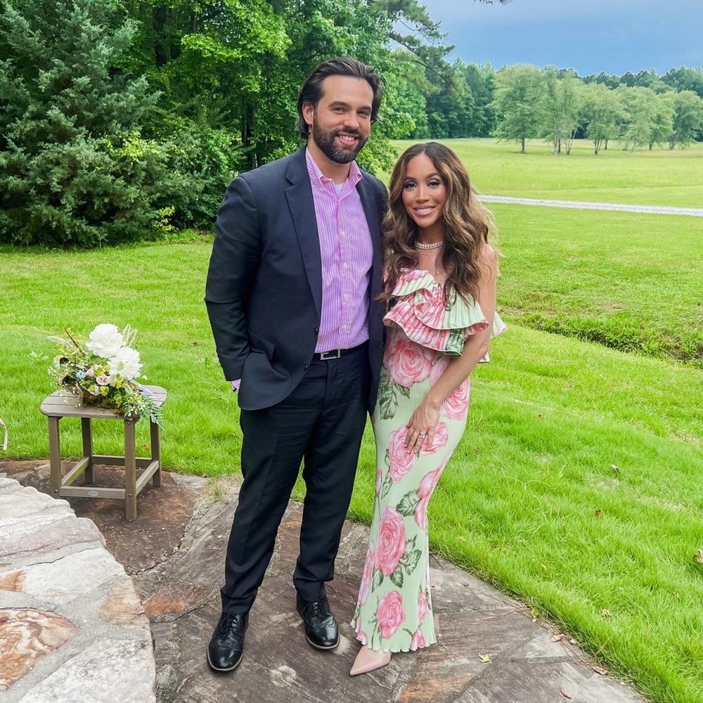 Floral Pink and Green Maxi Dress